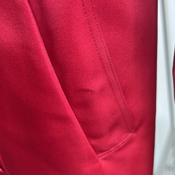 Rickie Freeman By Teri Jon Silk Red Formal Trench Coat - Picture 9 of 10